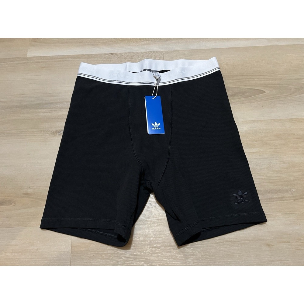 NWT Adidas Ribbed Shorts Tights Womens Black Large NEW CS Rib Short IS2364‎